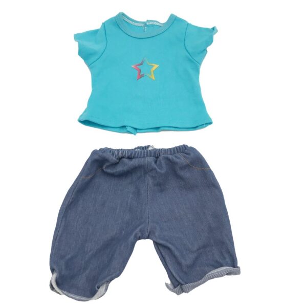 Dukketøj 42-46 cm, T-shirt & shorts