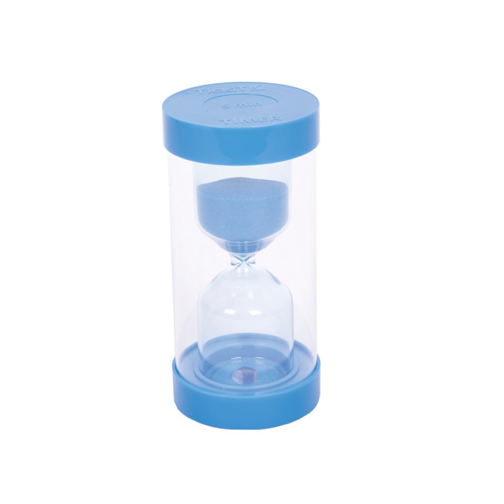 Timeglas med blå sand - 5 minutter
