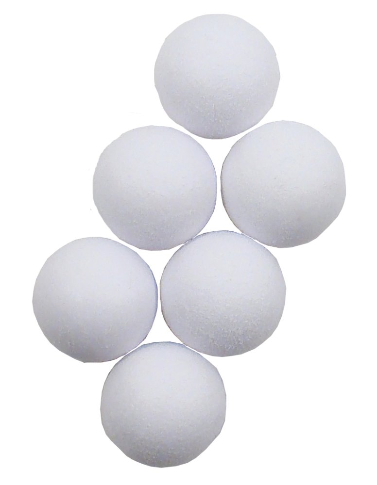 Bordfodbolde hvide, sæt á 6 stk.