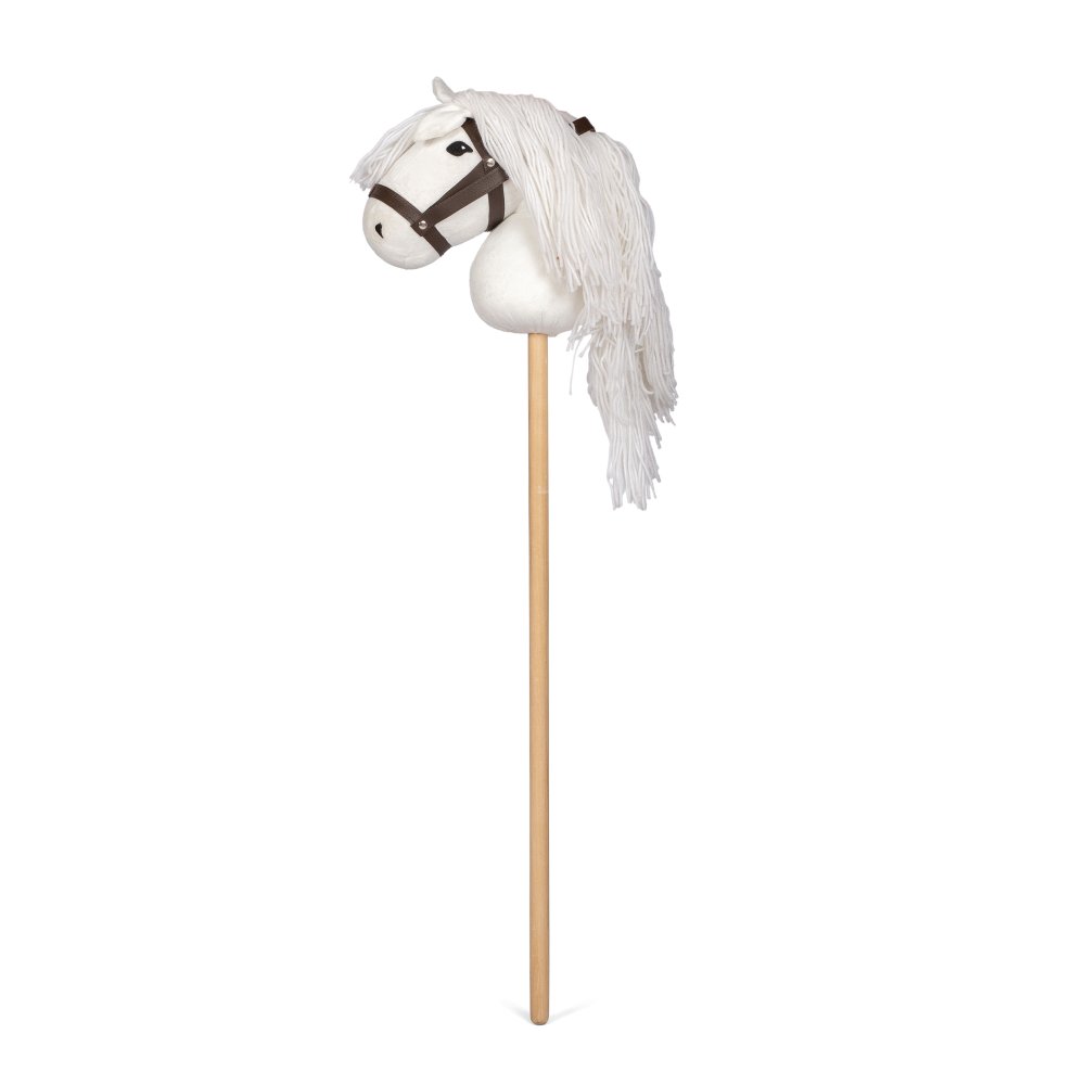 Kæphest i træ, Hvid - 68 cm - fra 3 år +