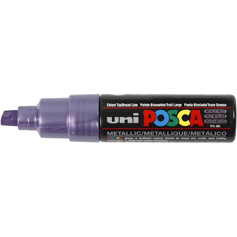 Posca Tusch, nr. PC-8K, streg 8 mm, broad, metallic violet, 1 stk. - Image 3