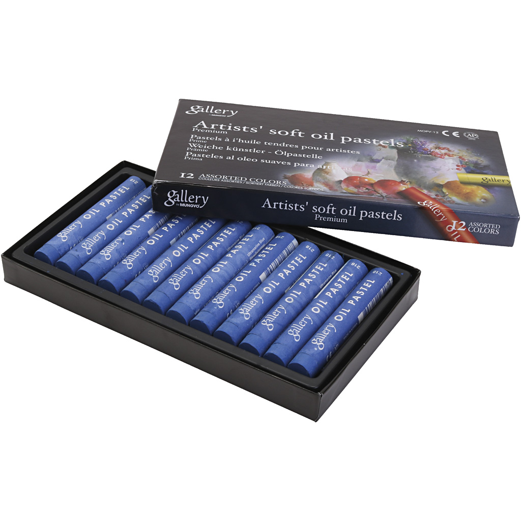 Gallery Oliepastel, L: 7 cm, diam. 11 mm, tykkelse 11 mm, ultra marine blå, 12 stk./ 1 pk.
