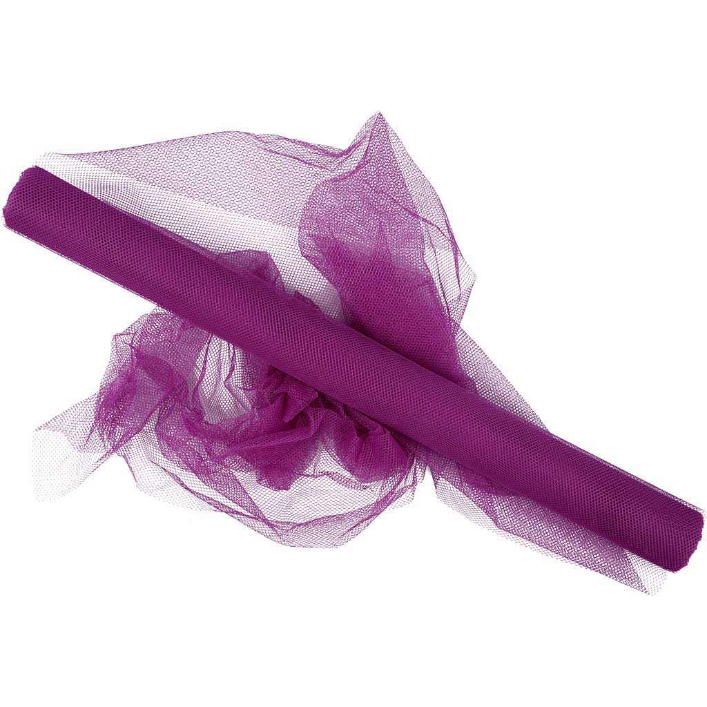 Tyl, B: 50 cm, lilla, 5 m/ 1 rl.