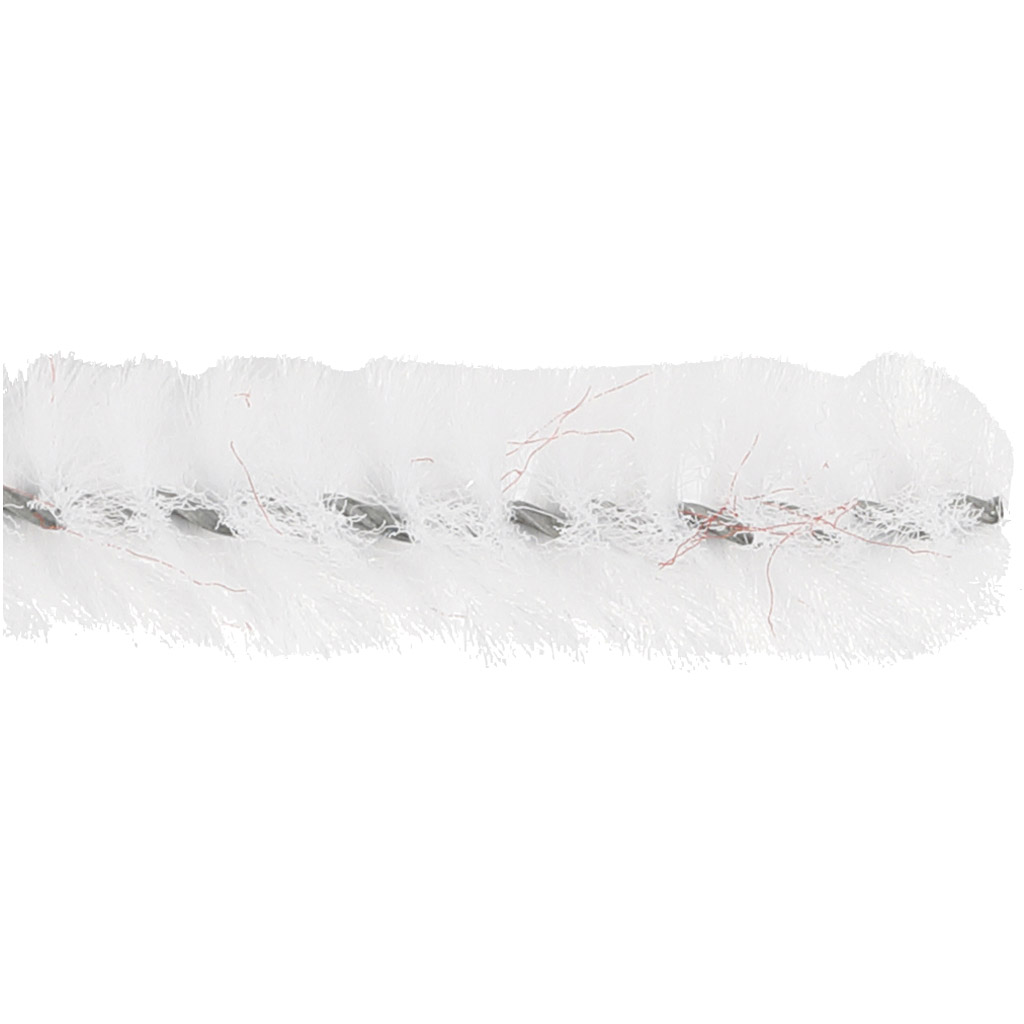 Chenille, L: 30 cm, tykkelse 9 mm, hvid, 25 stk./ 1 pk. - Image 3