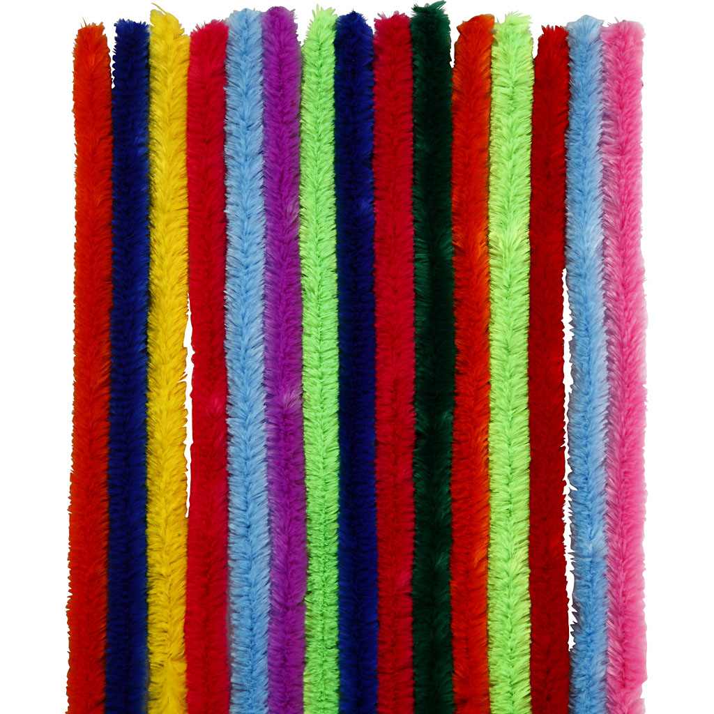 Chenille, L: 30 cm, tykkelse 15 mm, ass. farver, 15 ass./ 1 pk. - Image 3