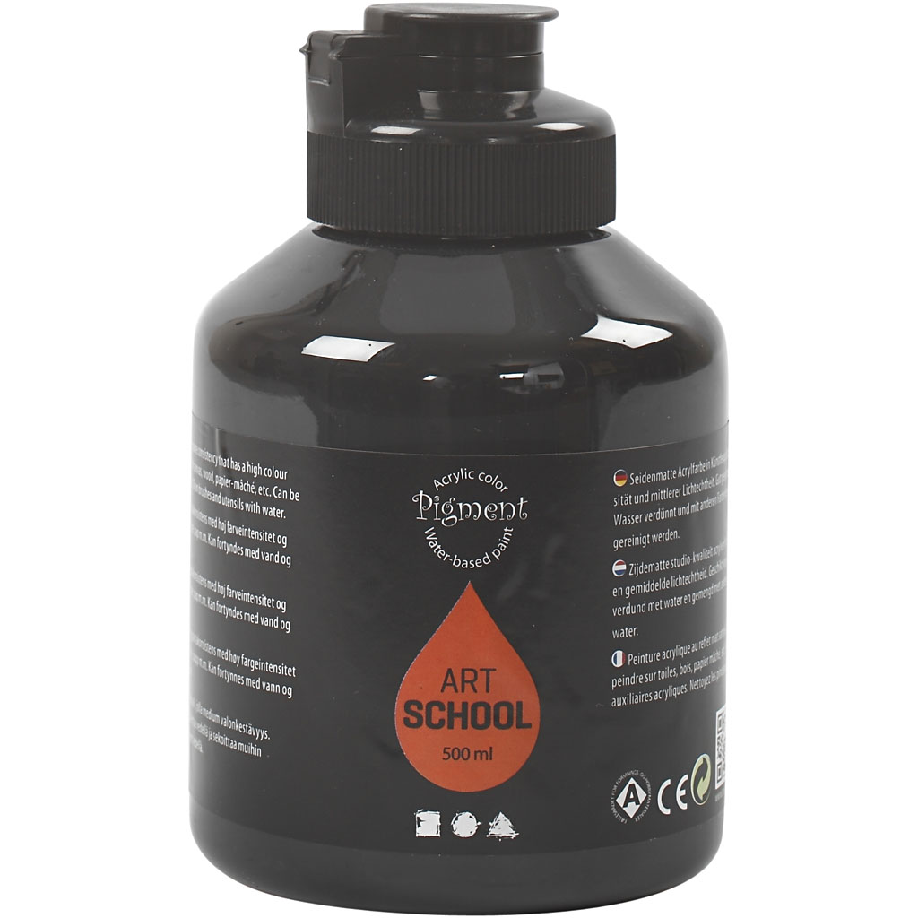 Pigment Art School, Black , opaque, extremely fade resis, 500ml