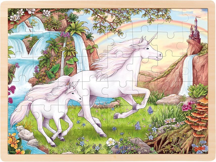 Puslespil i træ Unicorn - 48 brikker
