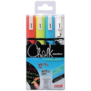 UNI PWE-5M Chalk Marker, streg 1-2,5 mm, rund, medium, 4 stk./ 1 pk.