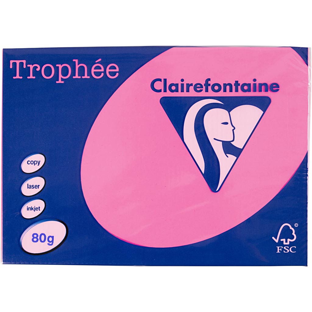 Kulørt kopipapir, A4, 80 g, pink, 500 ark/ 1 pk. - Image 2