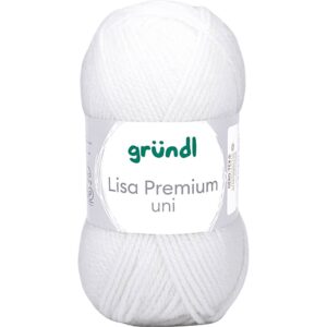 Acrylgarn, pind 3-3,5, hvid, 50 g/ 1 ngl.