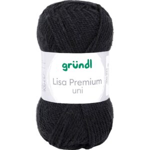 Acrylgarn, pind 3-3,5, sort, 50 g/ 1 ngl.