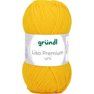 Acrylgarn, pind 3-3,5, gul, 50 g/ 1 ngl.
