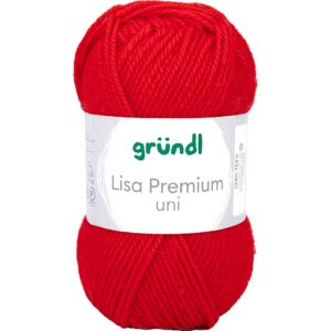 Acrylgarn, pind 3-3,5, rød, 50 g/ 1 ngl.