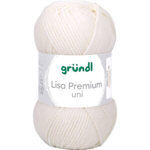 Acrylgarn, pind 3-3,5, creme, 50 g/ 1 ngl.