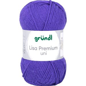 Acrylgarn, pind 3-3,5, mørk lilla, 50 g/ 1 ngl.
