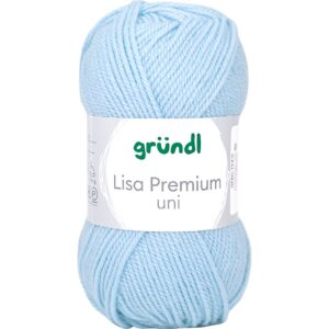 Acrylgarn, pind 3-3,5, lys blå, 50 g/ 1 ngl.