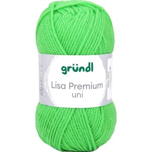 Acrylgarn, pind 3-3,5, lys neongrøn, 50 g/ 1 ngl.