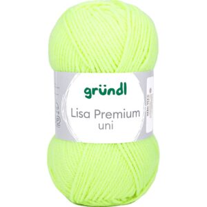 Acrylgarn, pind 3-3,5, neon gul, 50 g/ 1 ngl.