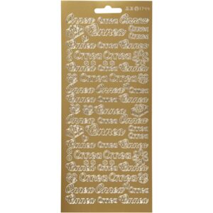 Stickers, Onnea, ark 10x23 cm, guld, 1 ark