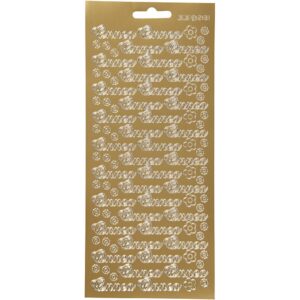 Stickers, Onnea, ark 10x23 cm, guld, 1 ark