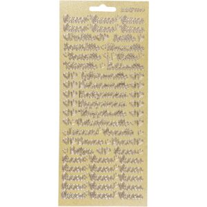 Stickers, Onnea/aidille, ark 10x23 cm, guld, 1 ark