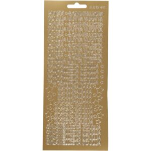 Stickers, Hyvaa Onnelista, ark 10x23 cm, guld, 1 ark