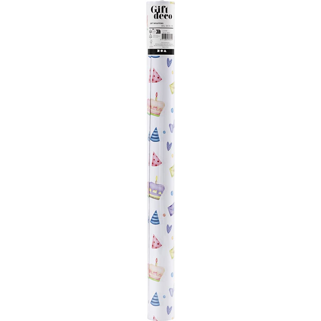 Gavepapir, klar til fest, B: 50 cm, 80 g, 5 m/ 1 rl. - Image 2