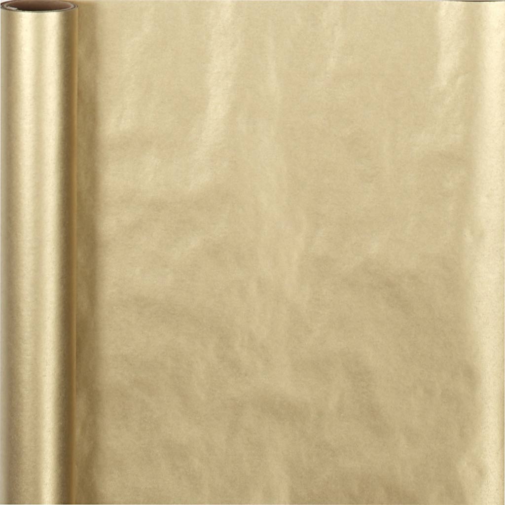 Gavepapir, B: 50 cm, 70 g, guld, 5 m/ 1 rl.