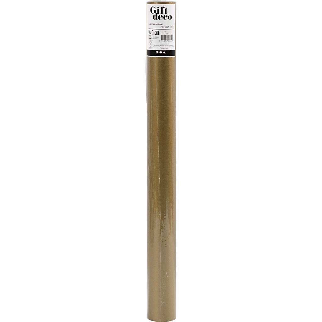 Gavepapir, B: 50 cm, 70 g, guld, 5 m/ 1 rl. - Image 2