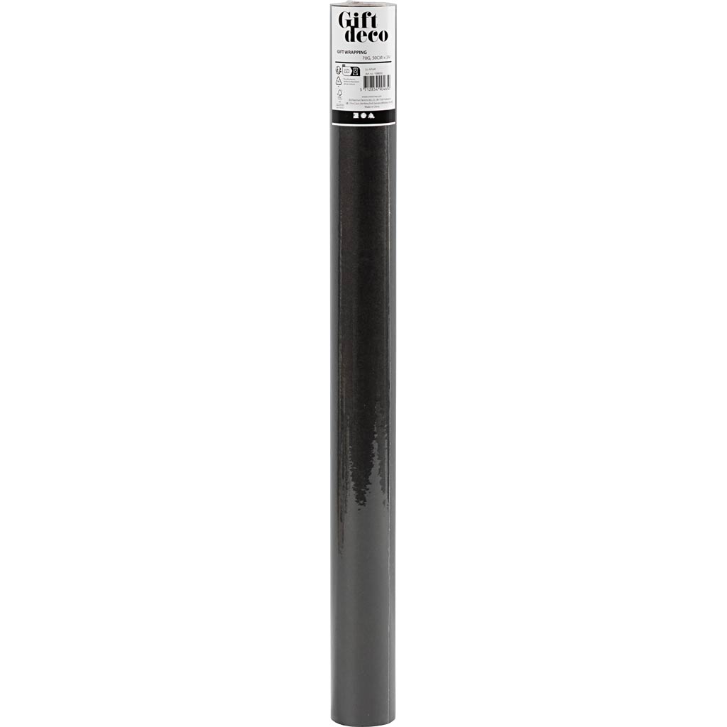 Gavepapir, B: 50 cm, 70 g, sort, 5 m/ 1 rl. - Image 2
