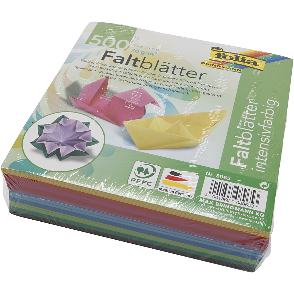 Origami papir, str. 15x15 cm, 70, 500 ark/ 1 pk.