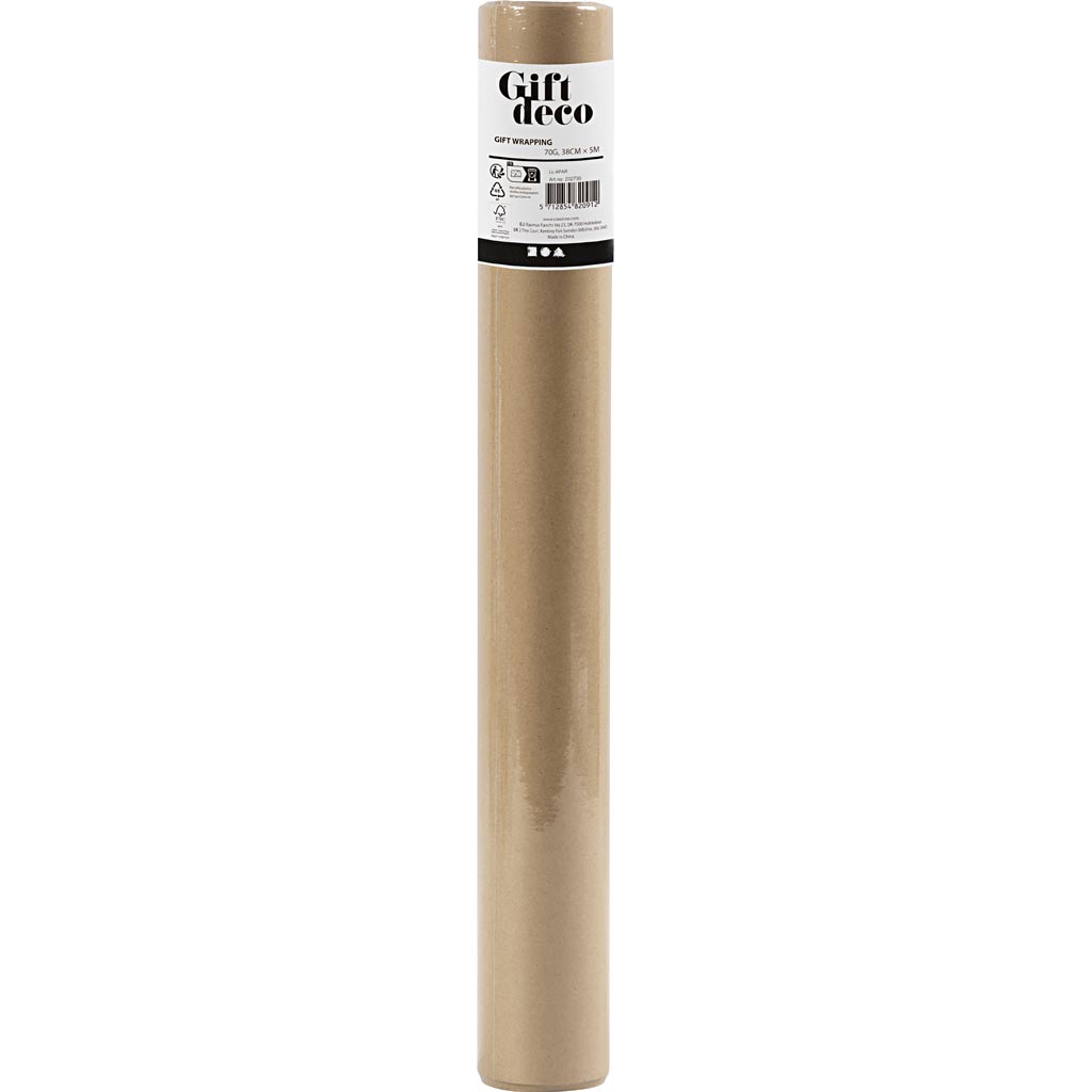 Gavepapir, B: 38 cm, 70 g, natur, 5 m/ 1 rl. - Image 2