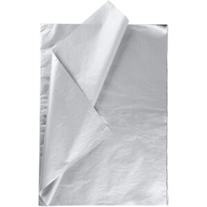 Silkepapir, ark 50x70 cm, 14 g, sølv, 25 ark/ 1 pk.