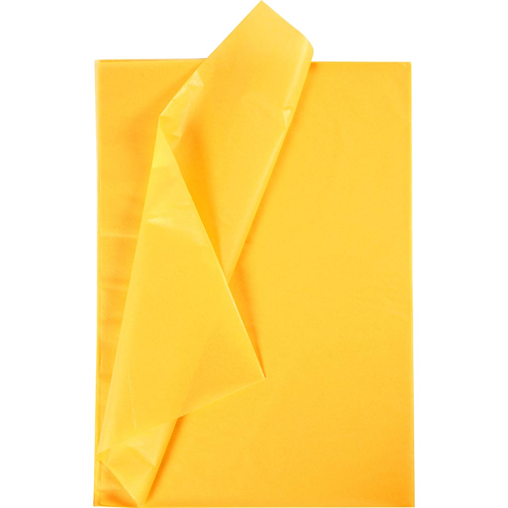 Silkepapir, ark 50x70 cm, 17 g, solgul, 25 ark/ 1 pk.