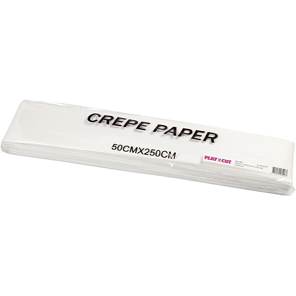 Crepepapir, ark 50x250 cm, 22 g, hvid, 10 læg/ 1 pk. - Image 2
