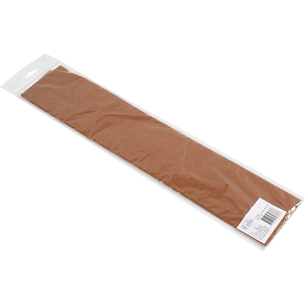 Crepepapir, ark 50x250 cm, 22 g, brun, 1 læg/ 1 pk. - Image 2
