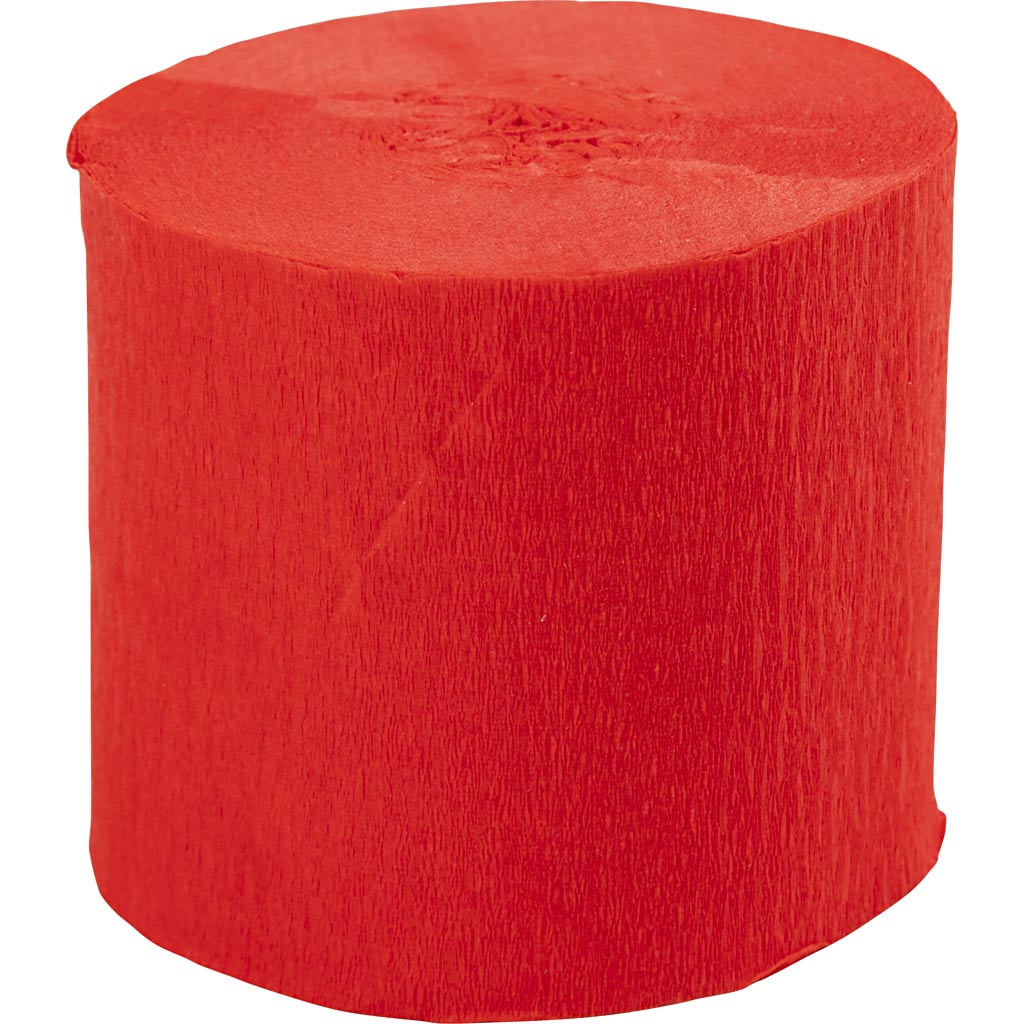 Crepepapir Ruller, B: 5 cm, 22 g, rød, 20 m/ 1 stk.