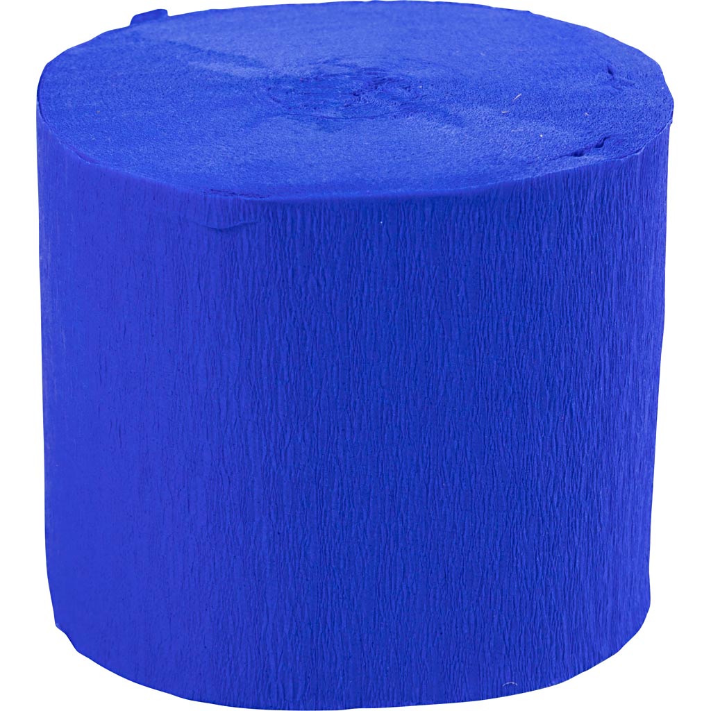 Crepepapir Ruller, B: 5 cm, 22 g, blå, 20 m/ 1 stk.
