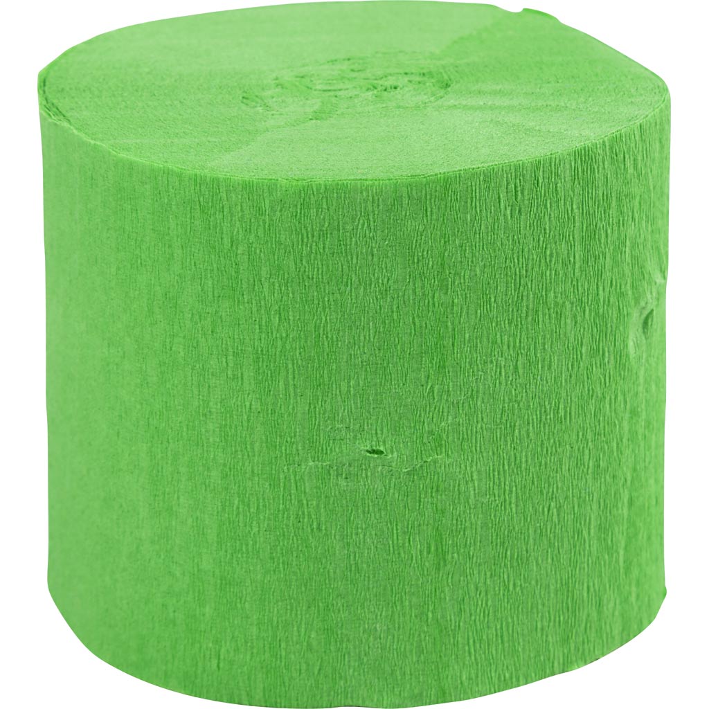 Crepepapir Ruller, B: 5 cm, 22 g, lys grøn, 20 m/ 1 stk.