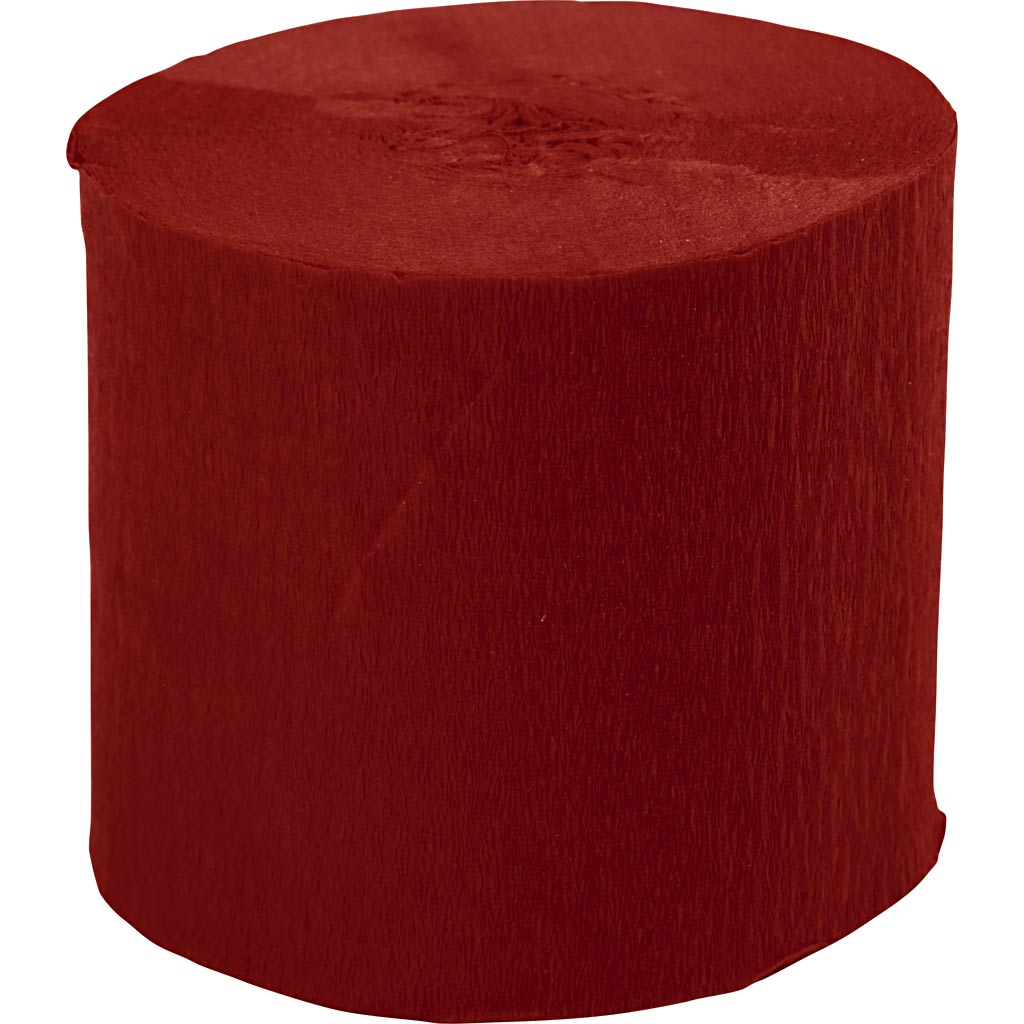 Crepepapir Ruller, B: 5 cm, 22 g, mørk rød, 20 m/ 1 stk.