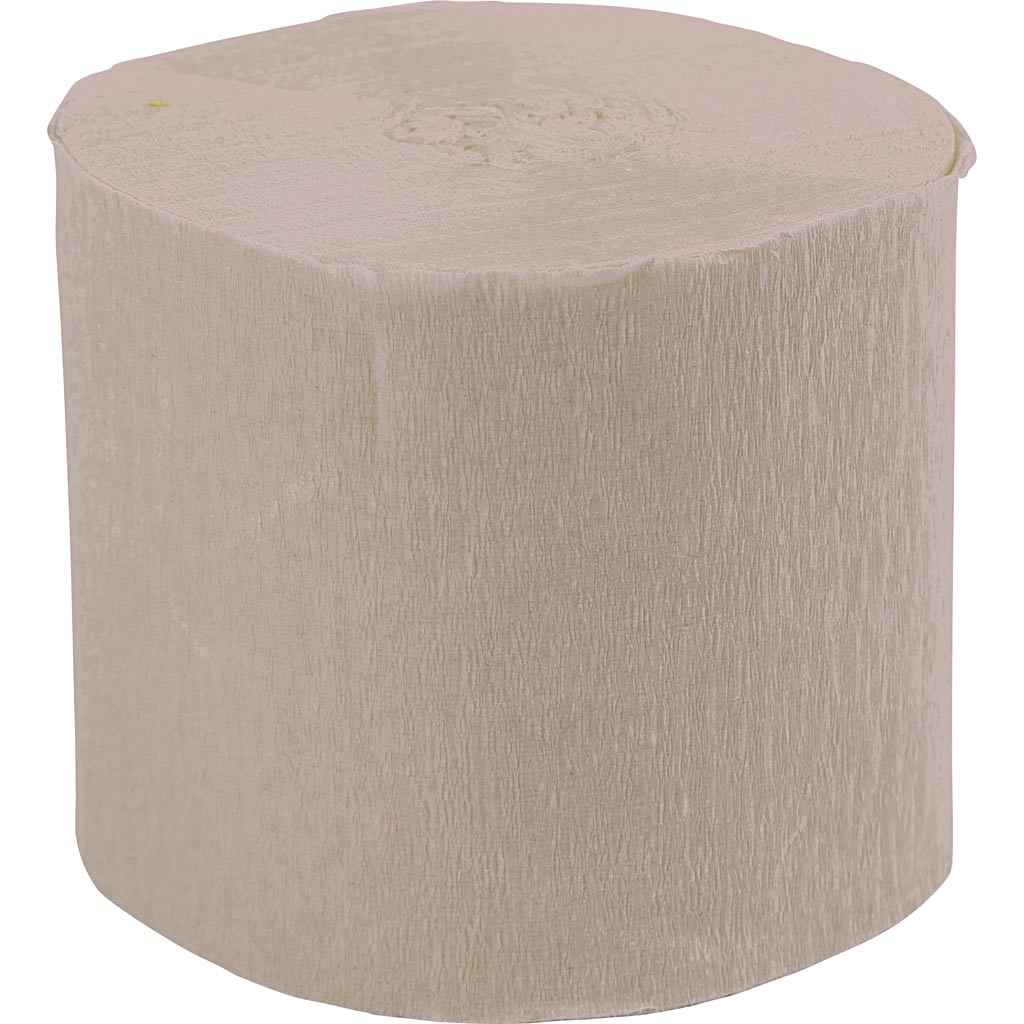 Crepepapir Ruller, B: 5 cm, 22 g, creme, 20 m/ 1 stk.