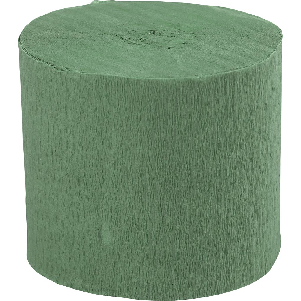 Crepepapir Ruller, B: 5 cm, 22 g, mos grøn, 20 m/ 1 stk.