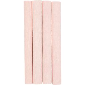 Crepepapir, ark 25x60 cm, Stræk/crepe: 180%, 105 g, soft rosa, 4 ark/ 1 pk.