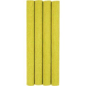 Crepepapir, ark 25x60 cm, Stræk/crepe: 180%, 105 g, lys grøn, 4 ark/ 1 pk.