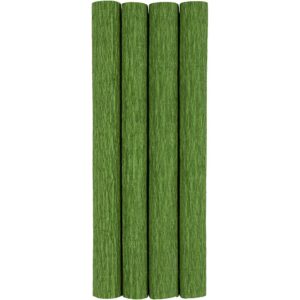 Crepepapir, ark 25x60 cm, Stræk/crepe: 180%, 105 g, løvgrøn, 4 ark/ 1 pk.