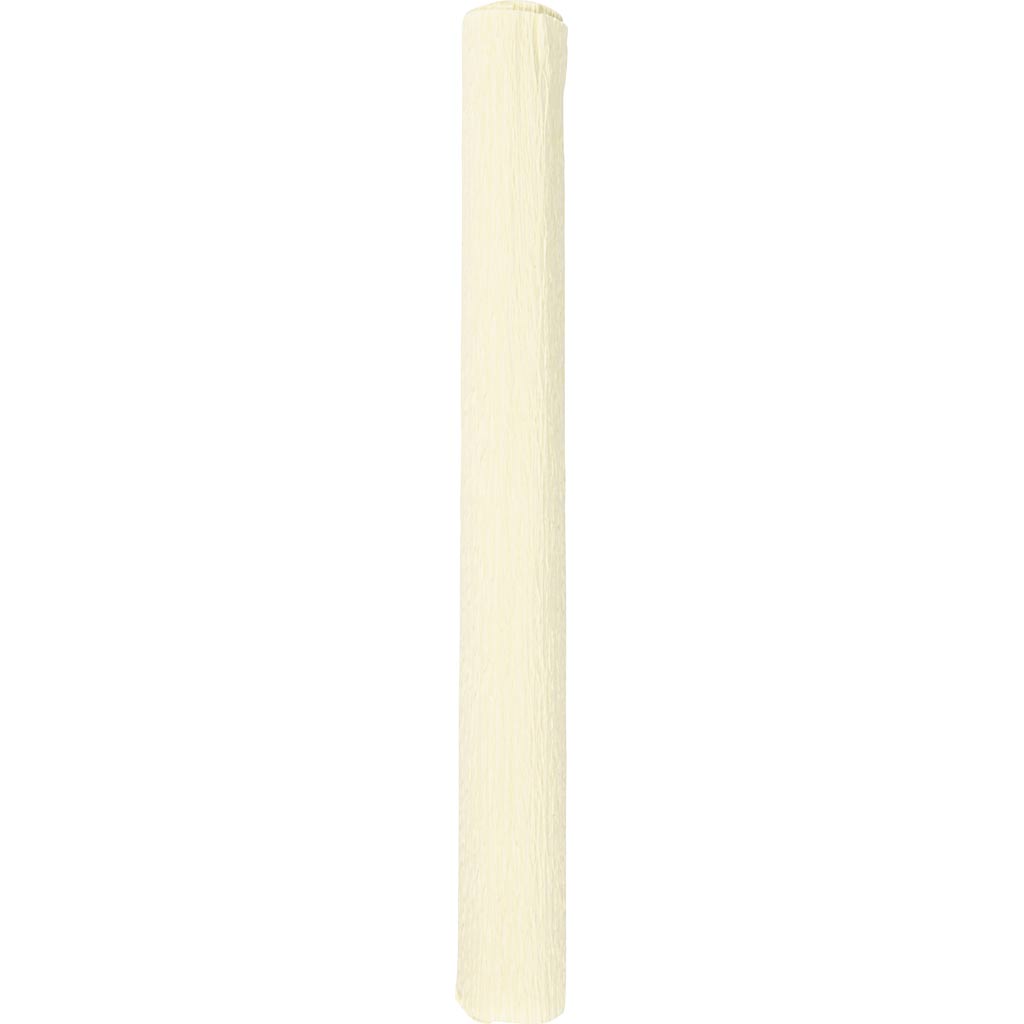 Crepepapir, ark 25x60 cm, Stræk/crepe: 180%, 105 g, creme, 1 ark