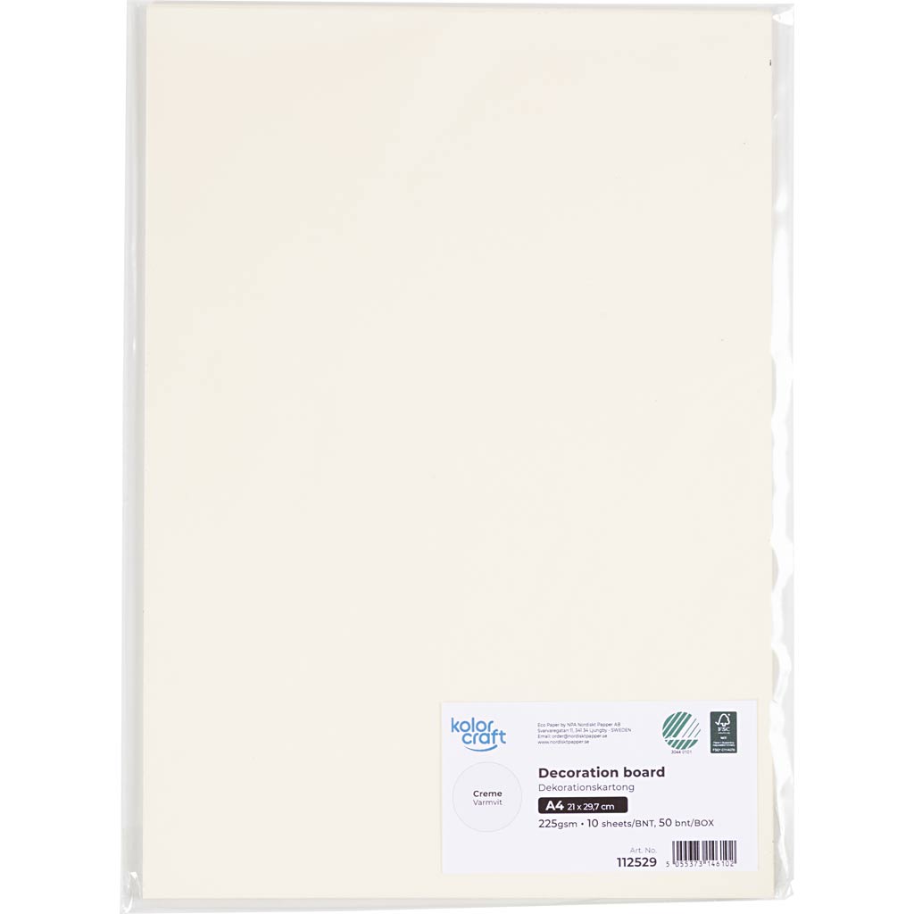 Strukturkarton, A4, 220 g, råhvid, 10 ark/ 1 pk. - Image 2