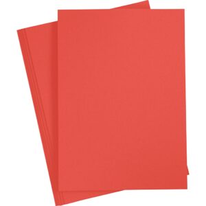 Strukturkarton, A4, 220 g, rød, 10 ark/ 1 pk.