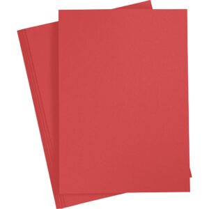 Strukturkarton, A4, 220 g, julerød, 10 ark/ 1 pk.