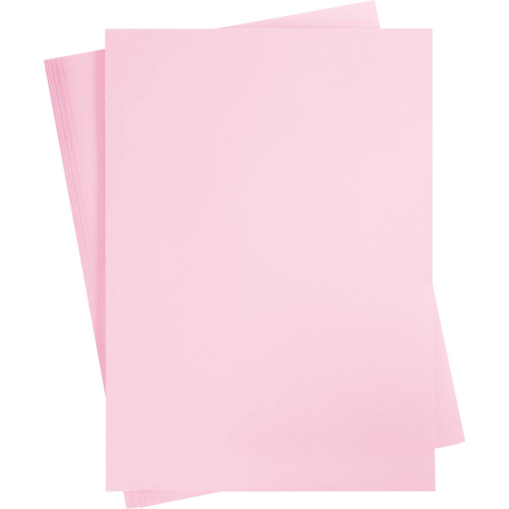 Strukturkarton, A4, 220 g, lys pink, 10 ark/ 1 pk.